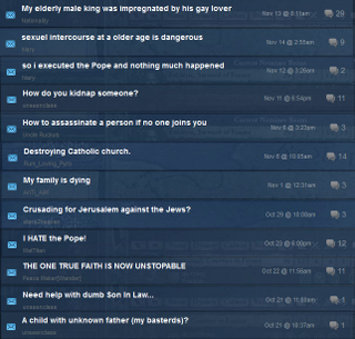 Illustration for article titled PC Game Has The Funniest Out-Of-Context Forum Topics
